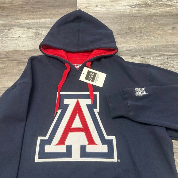 NWT E5 Arizona Wild‎ Cats Blue Red Mens XL Center Logo NCAA Sweatshirt Hoodie - Picture 1 of 7